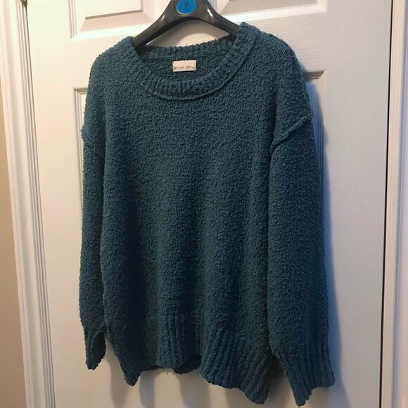 Cute BECOOL Turquoise (Blue/Green)Sweater with Fun Seam Detail on Back & Sleeves - Picture 8 of 13